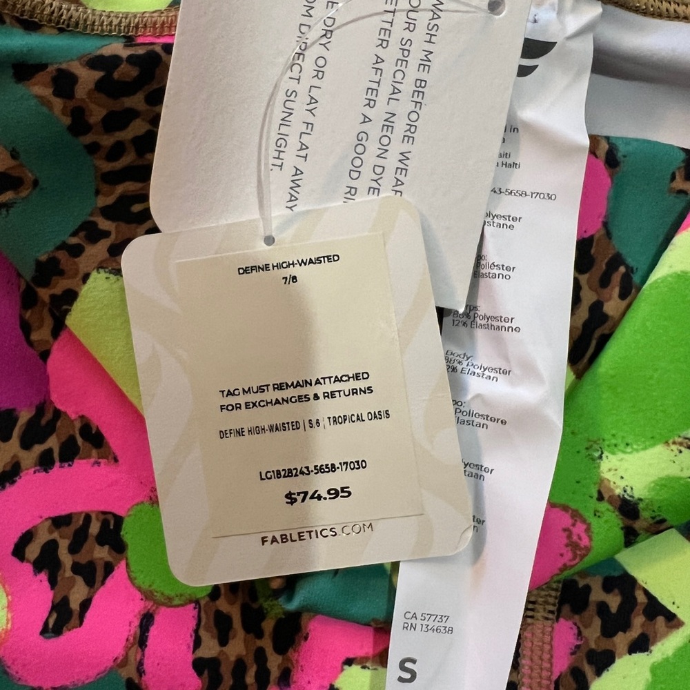 Fabletics Define Powerhold high-waisted 7/8 Legging in Tropical Oasis - NWT - SM - Picture 7 of 11